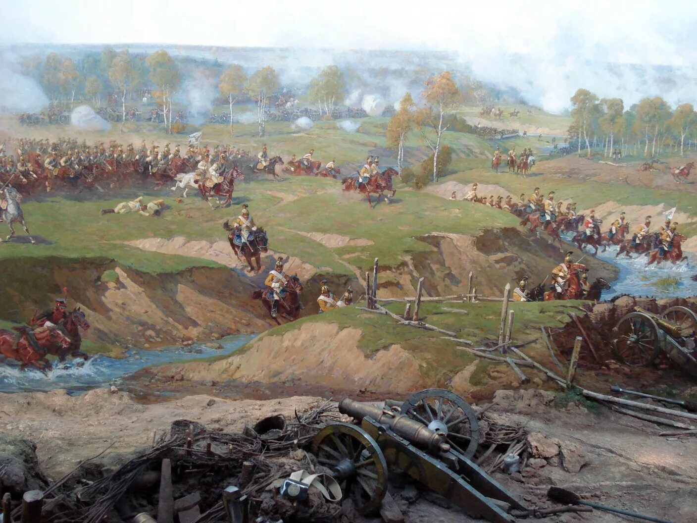 А битва под новой. Панорама Франца Рубо Бородинская битва.