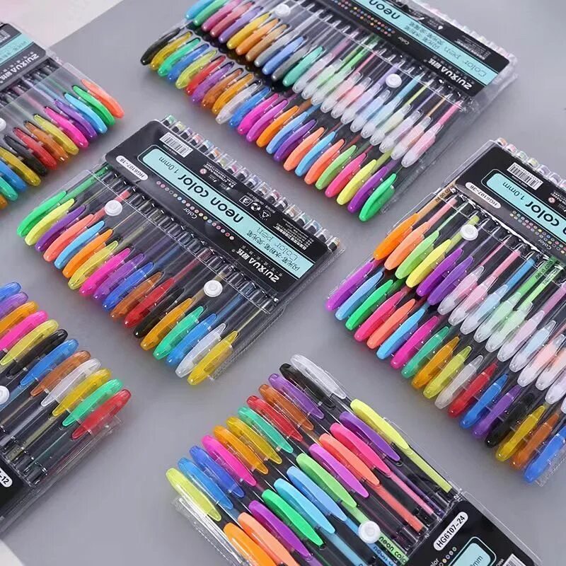 Цветные ручки. Гелевые ручки "Neon Color", набор 48 цветов. Ручка неоновая Centrum Neon Colour Gel Pen. Набор гелевых ручек, 48 цветов. Gel Pen Neon ручки.