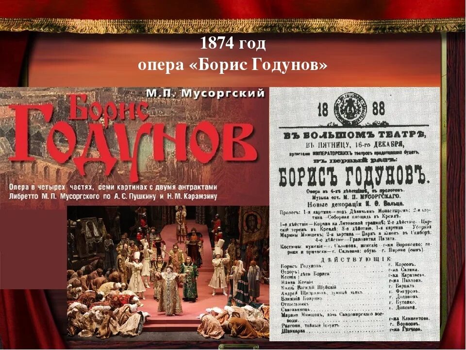 Борис Годунов опера 1874. Опера м. Мусоргского «Борис Годунов». Опера «Борис Годунов» м.п.Мусоргский 1869г.. Борис Годунов (1869; 2-я ред. 1872).