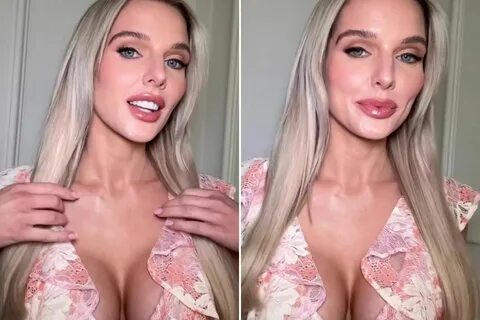 Helen Flanagan shows off results of recent boob job in very low cut top on ...