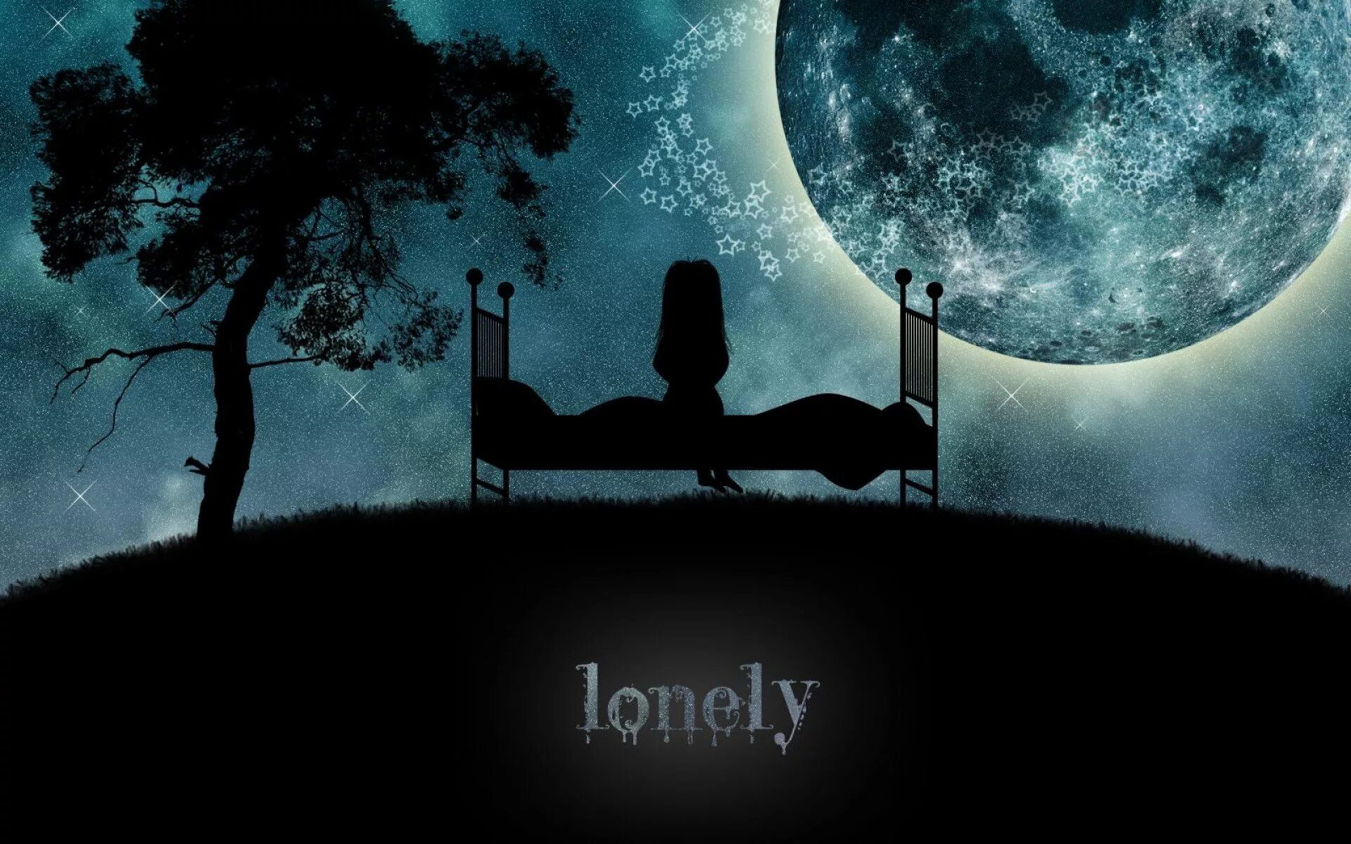 Луна одиночество. Одиночество на фоне Луны. Ночь Луна сад. Луна арт одиночество. Луна грустный текст