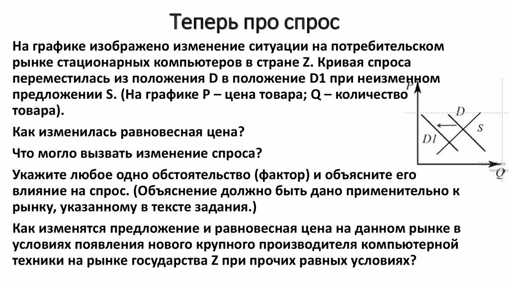 На графике изображено изменение ситуации на потребительском рынке. На графике изображено изменение ситуации на рынке пшеницы. В стране z на рынке производства