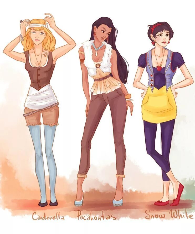 Принцесса белль дисней в современном стиле. Диснеевские принцессы в современном стиле. Жасмин принцесса дисней. Девушки дисней современные. Дисней в современном стиле.