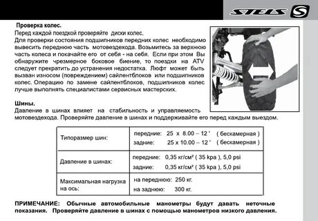 Какое должно быть давление в шинах квадроцикла