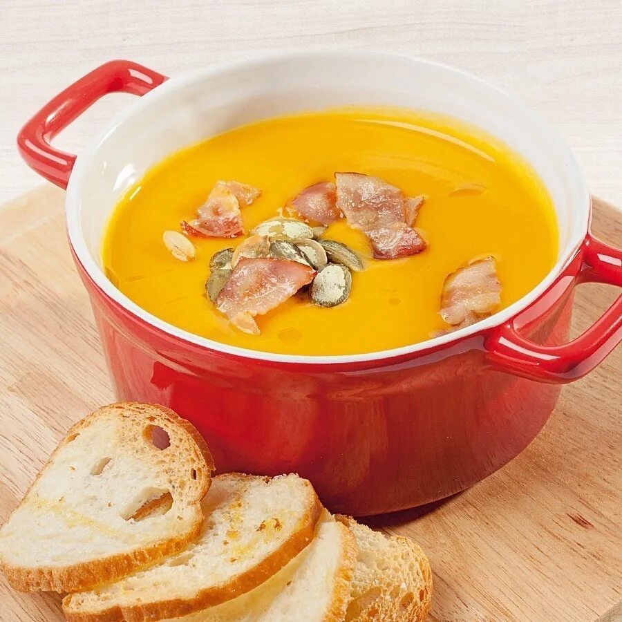 Тыквенный суп пюре со сливками и беконом. Тыквенный суп пюре со сливками и беконом