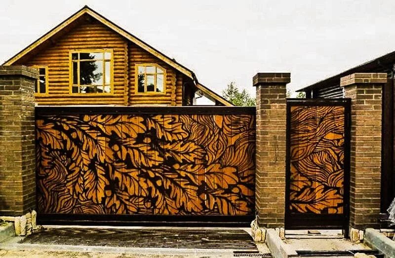 Фото фасад для забора купить на озоне. Откатные ворота дерево и металл. Красивый забор. Красивый деревянный забор. Эксклюзивные заборы.