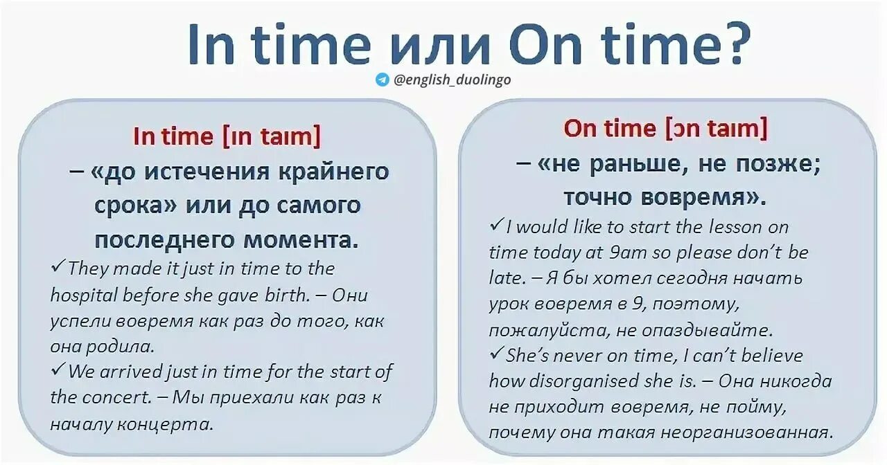 In time или on time. In on time разница. Различие in time on time. On time in time разница примеры.