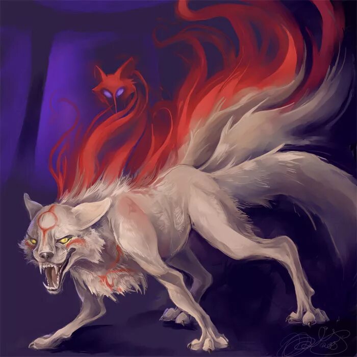 кицунэ девятихвостый лис демон. демон лисица. лис демон курама с наруто. кицунэ демон лис курама. кицунэ демон лис.