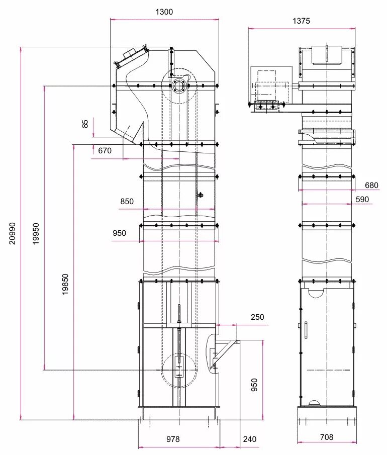 Элеватор ленточный ковшовый ЛГ-200. Ленточный ковшовый элеватор чертеж. Элеватор цепной ковшовый вертикальный. Ковшовый элеватор ЛГ 250.