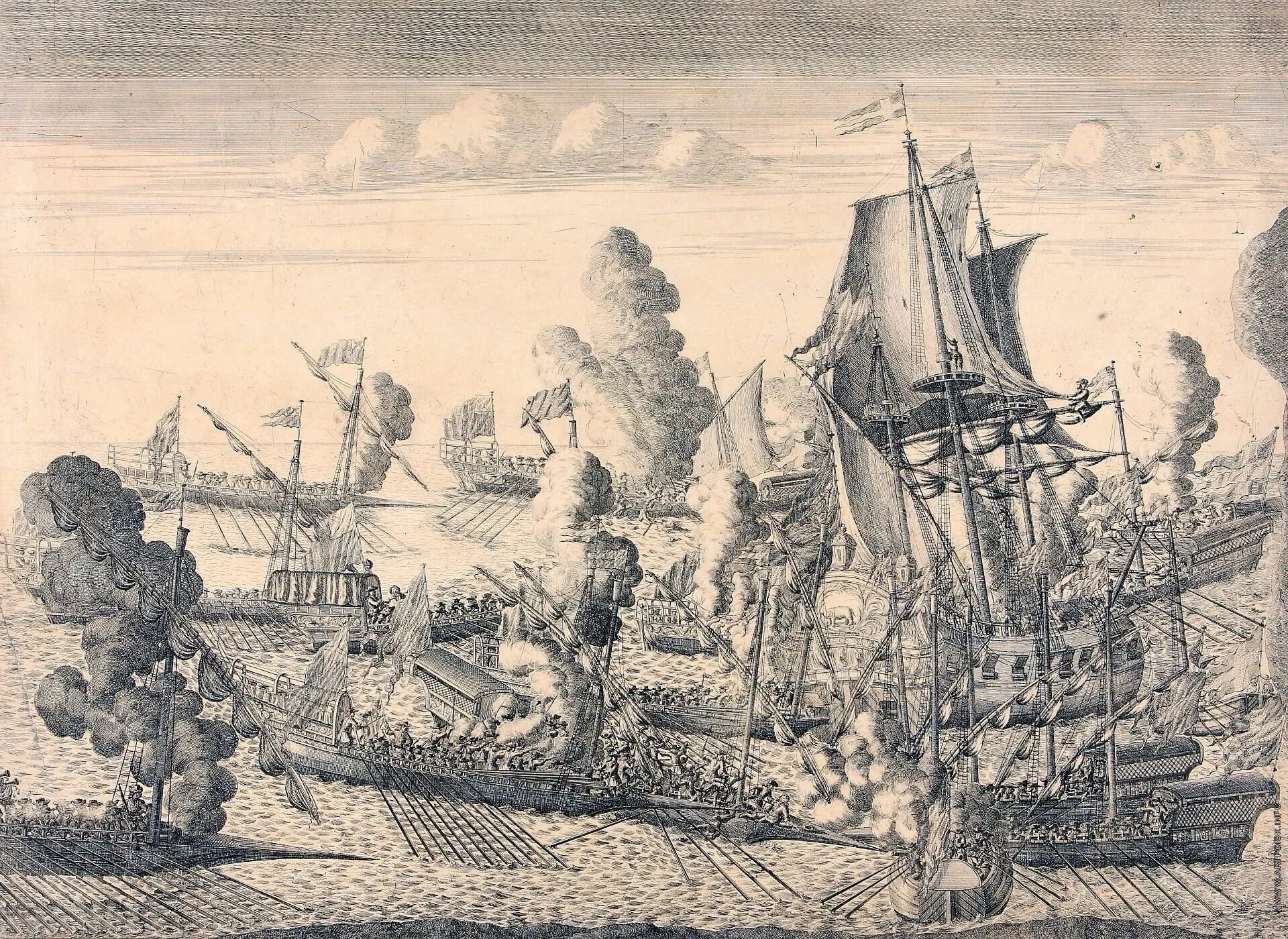 1. Зубов а.ф. баталия при мысе Гангут, 1715.. Битва при Гангуте гравюра.