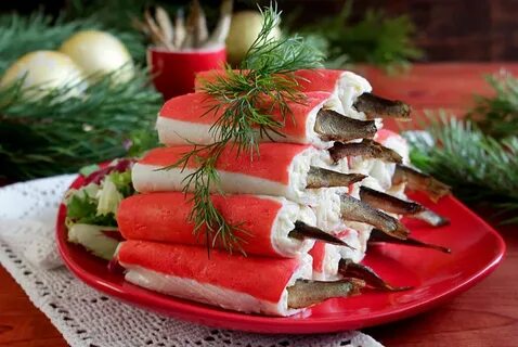 Рецепт рулетиков из крабовых палочек