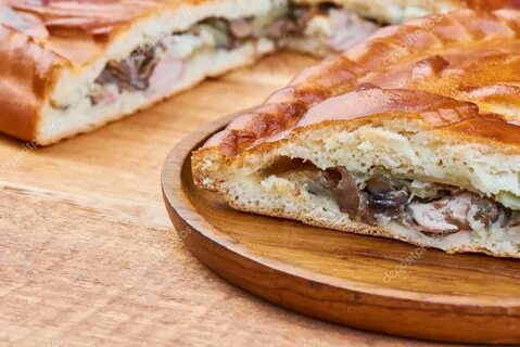 Пирог курица с грибами в духовке рецепт