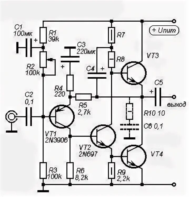 Усилитель худа 1969 схема. Усилитель класса а на транзисторах кт808. Усилитель УНЧ на 4- транзисторах. Усилитель Линсли худа схема. Усилитель звуков 9 букв