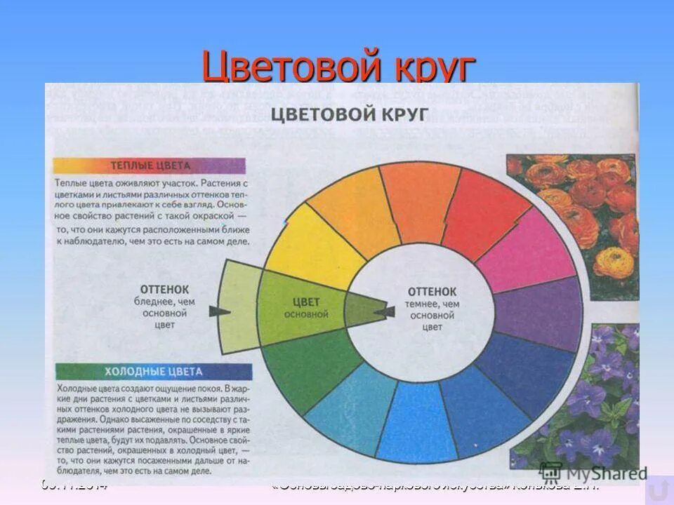Перечислите правила выбора цветовой гаммы в презентации Цветовой круг коричневый фото
