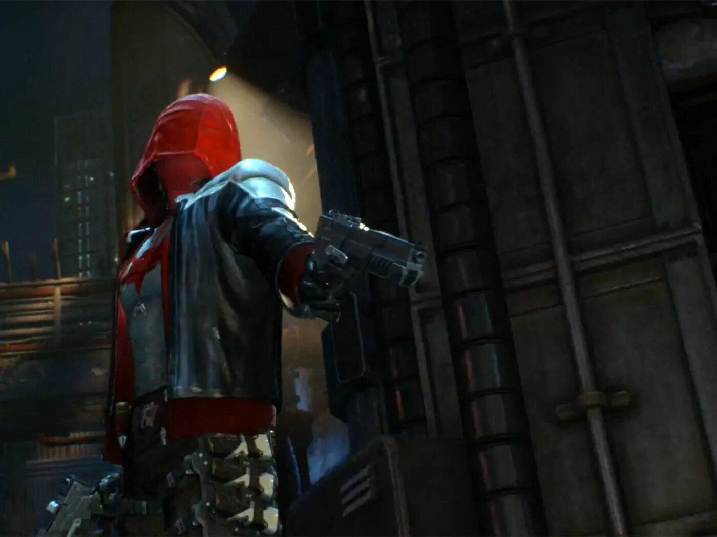 Герой игры красный. Красный капюшон Batman Arkham Knight. Injustice 2 Red Hood Weapons. Red Hood Arkham Knight. Batman Arkham Knight Red Hood.