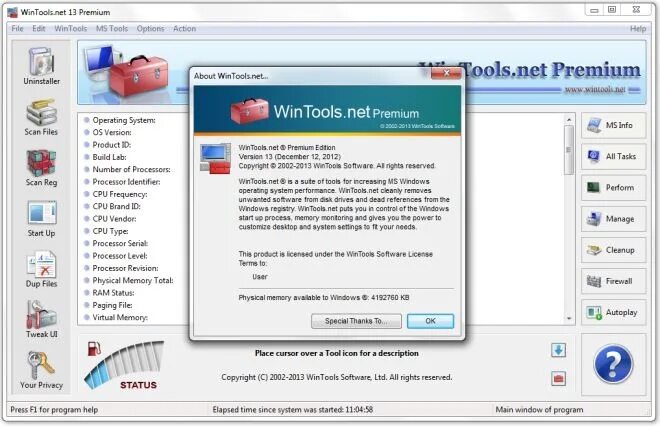 WINTOOLS. WINTOOLS 22.6. Приложение win Tools. File scan.