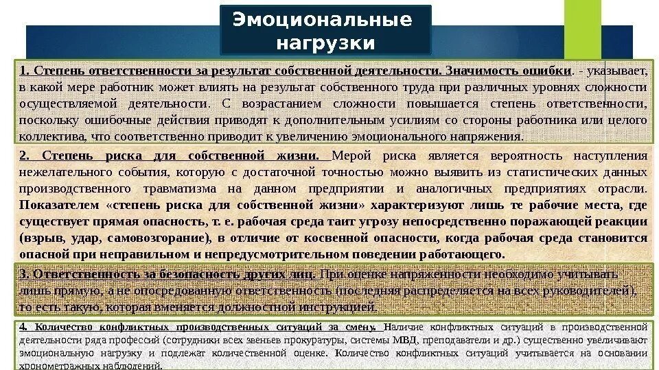 Значимость ошибки. Эмоциональная нагрузка для МСЭ. Степени эмоциональной нагрузки. Степени ответственности сотрудников. Эмоциональные нагрузки по степени ответственности.