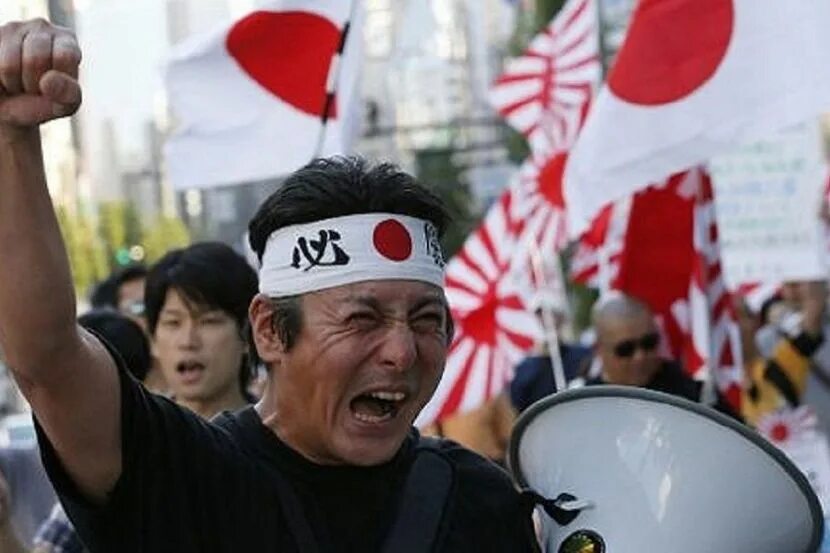 Японские националисты. Патриотизм японцев. Протесты в Японии. Демонстрации в Японии. Japan right