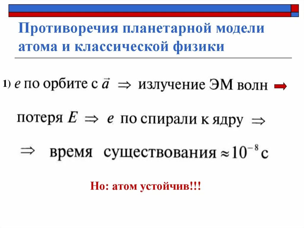 Модель классической физики. Противоречия планетарной модели атома и классической. Противоречие планетарной модели. Противоречия планетарной модели атома и классической физики. Протворечение плонетарной модели птома.