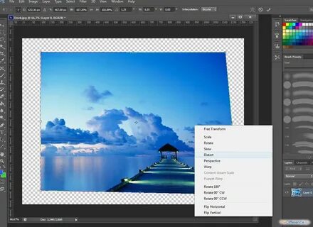 Как растягивать в фотошопе