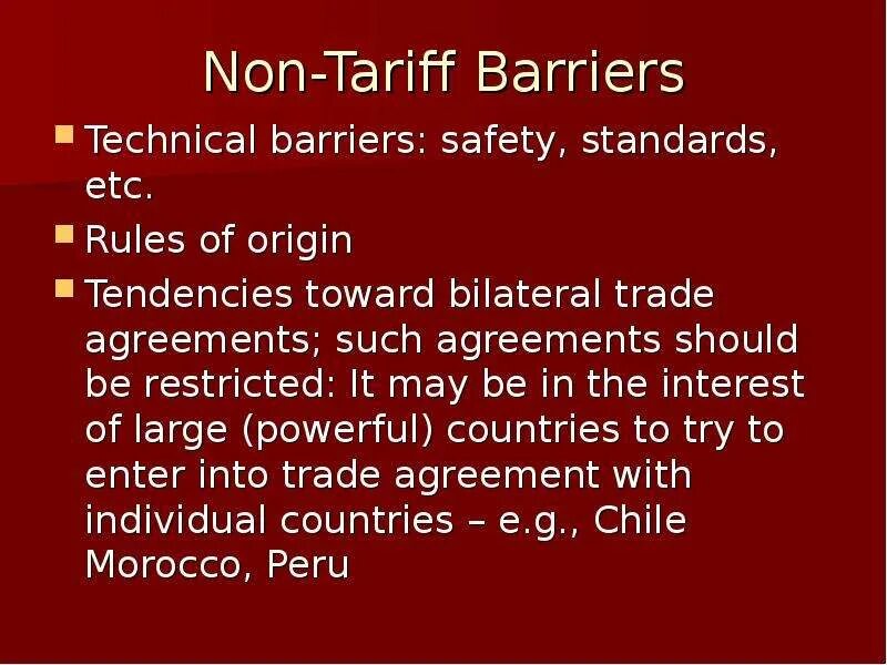 Non tariff gov