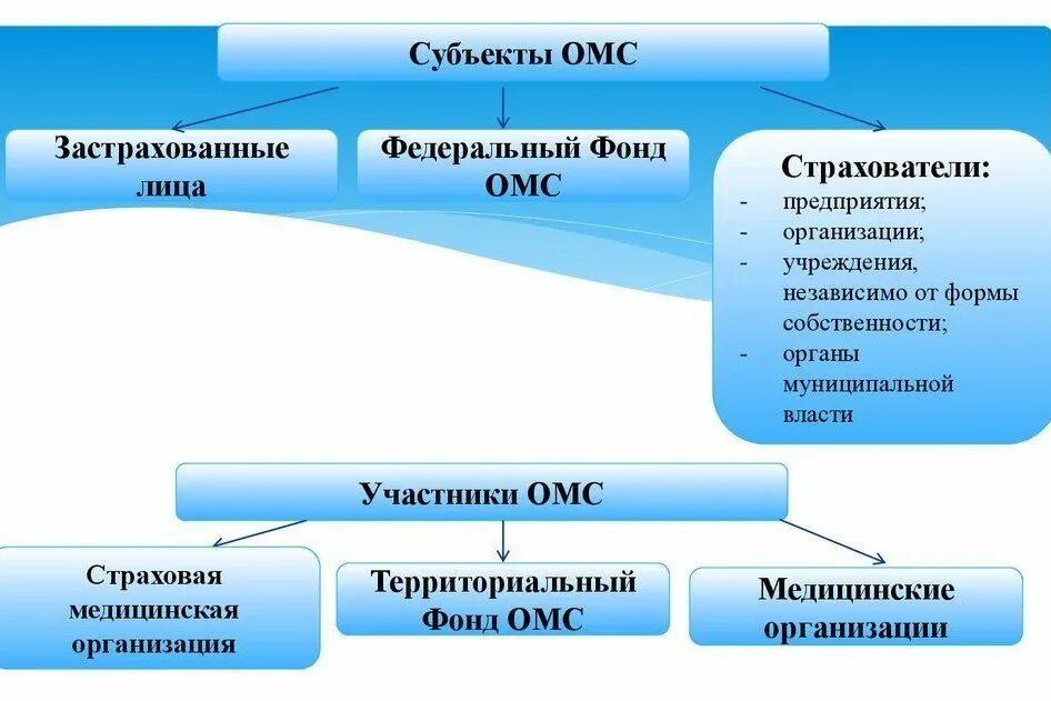 Структура медицинского страхования схема. Субъекты обязательного медицинского страхования схема. Субъекты обязательного мед страхования. Субъекты медицинского страхования в системе.