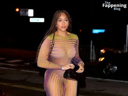 Jordyn Woods Stuns in a Jean Paul Gaultier Dress While Out for Dinner (29 P...