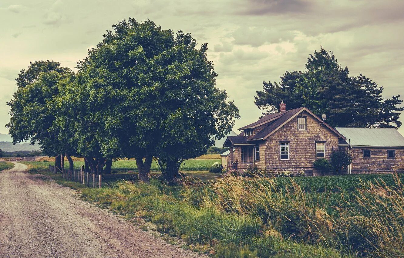 Деревенский домик. Сельский домик. Пейзаж с домом. Пейзаж сельской местности. Село виднеется вдали