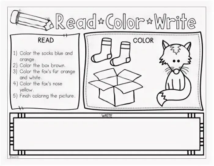 Read and color. Read and colour the sock. fox&#039;s socks activities. fox&#039;s socks worksheet. read and colour the sock hockey= orange.