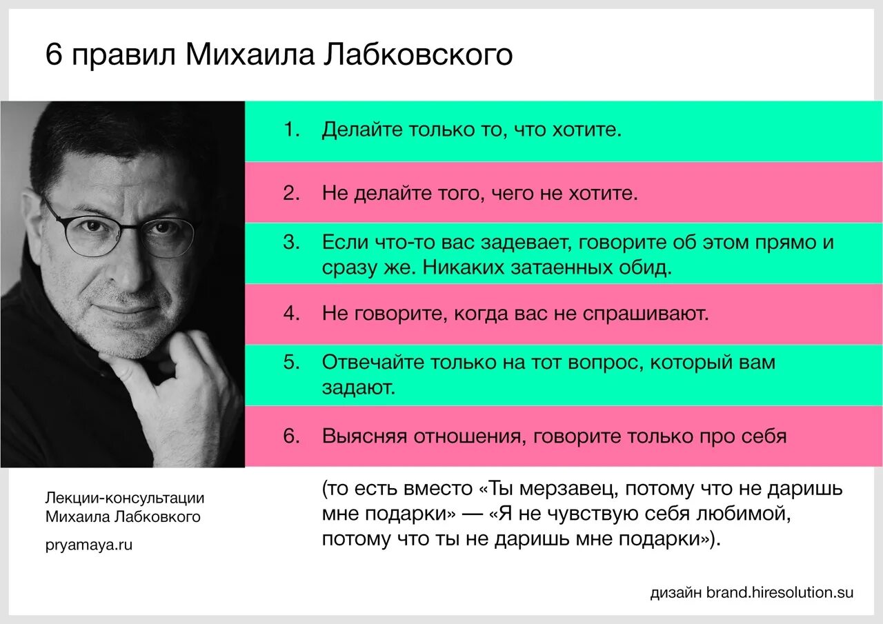 Правила лабковского с пояснениями. Шесть правил Михаила Лабковского. Психолог Лабковский 6 правил.