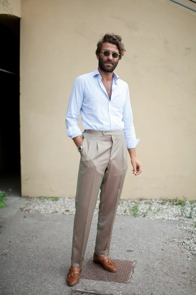 Брюки итальянский стиль Mens High Waist Suit Pants Straight Trousers Buckle Pants Slim Bussiness Pants*