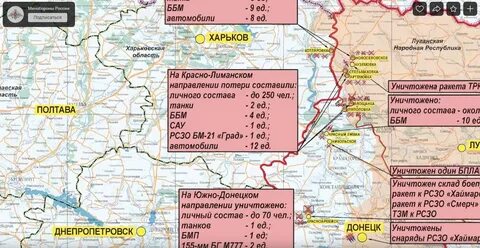 Положение российских войск на донецком направлении
