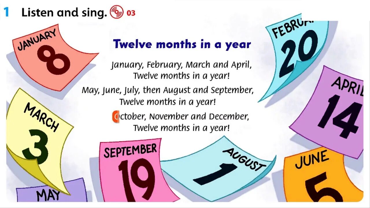 Twelve months in a year. Twelve months in a year песня Family and friends. Family and friends 3 Starter - Song - Twelve months in a year. 12 Months of the year Song.