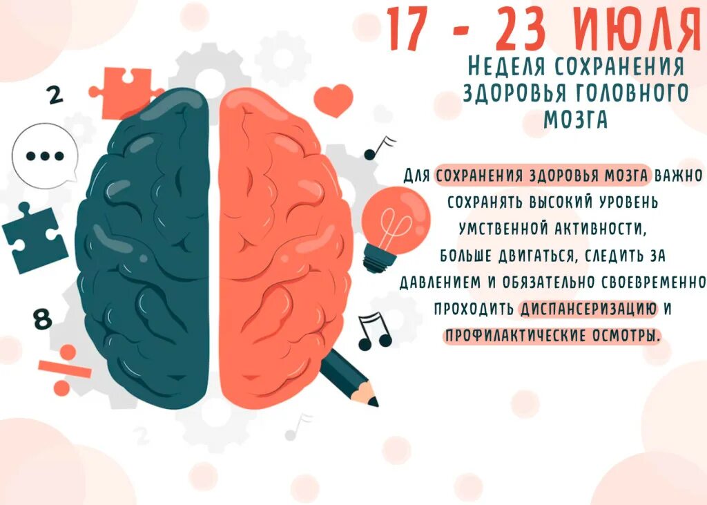 Всемирный день мозга. День мозга 22 июля. Неделя сохранения головного мозга. Неделя сохранения здоровья мозга. Когда день мозгов