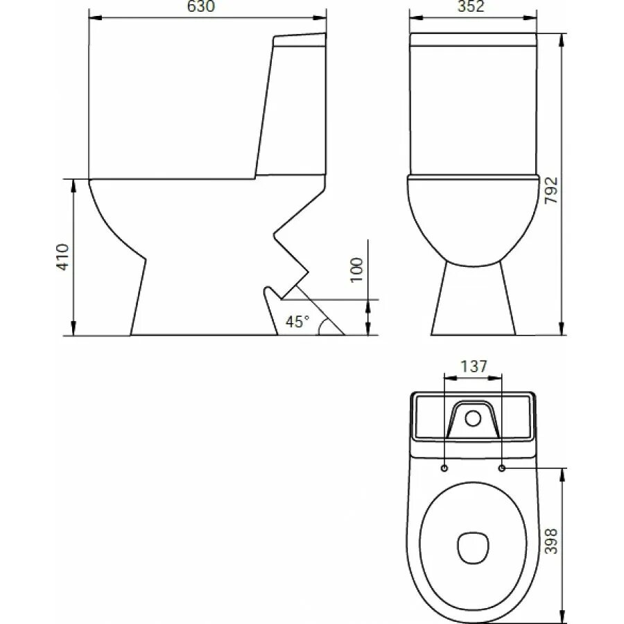 Какие размеры унитаза