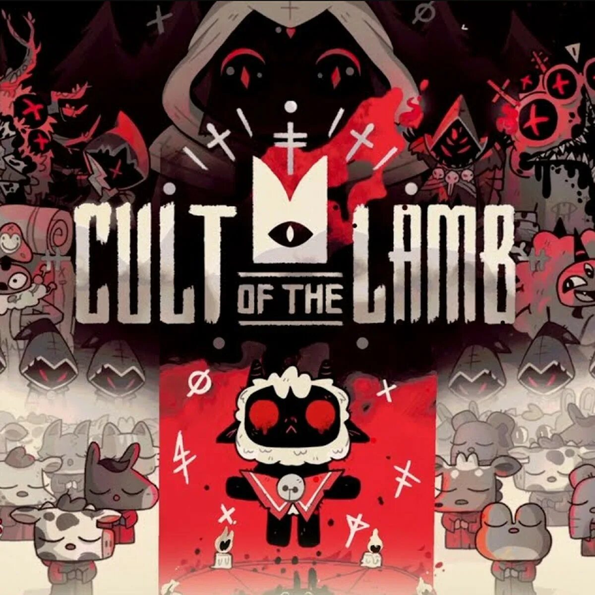 Cult of the lamb ps5. Cult of the Lamb игра. Cult of the Lamb Постер. Cult of the Lamb на аву. Cult of the Lamb геймплей.