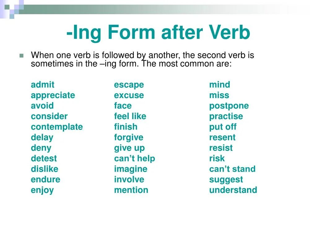 Different глагол. Verbs followed by ing form or Infinitive. Verb Infinitive or ing form таблица. Verb ing form or verb to Infinitive правило. This verb + ing-form.