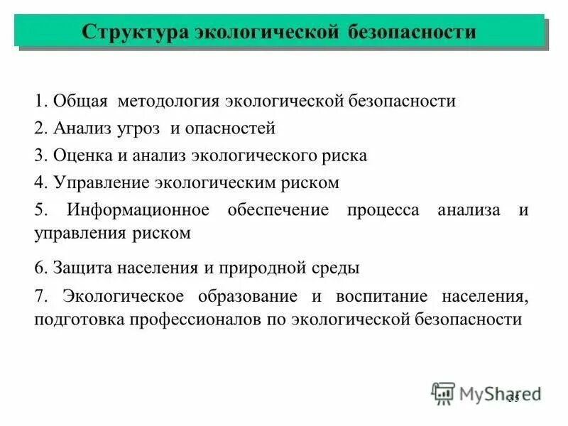 основы экологического анализа