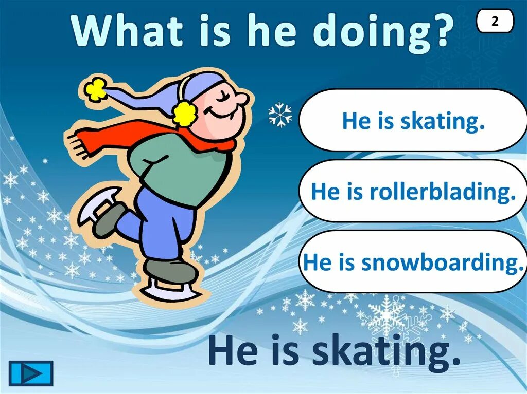 He is skating. What is rollerblading. He is Skiing. Snowboarding рассказ на английском.
