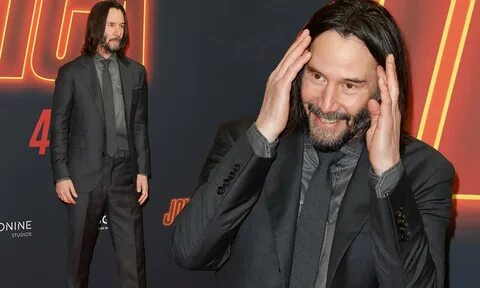 Keanu Reeves puts on an animated display at the John Wick: Chapter 4 Berlin...