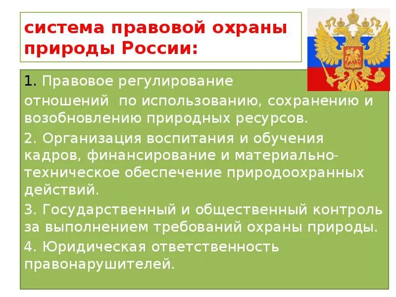 Правовые основы охраны окружающей среды. Правовая охрана природных объектов. Особенности правовых основ охраны природы в РФ. Правовое регулирование и правовая защита.