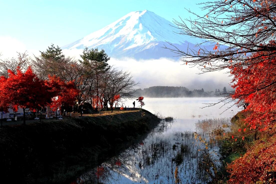 Фудзияма затон. Гора Фудзияма в Японии. Фудзи-Сан - Священная гора японцев. Фудзияма Хонсю. Гора Фудзи (остров Хонсю).