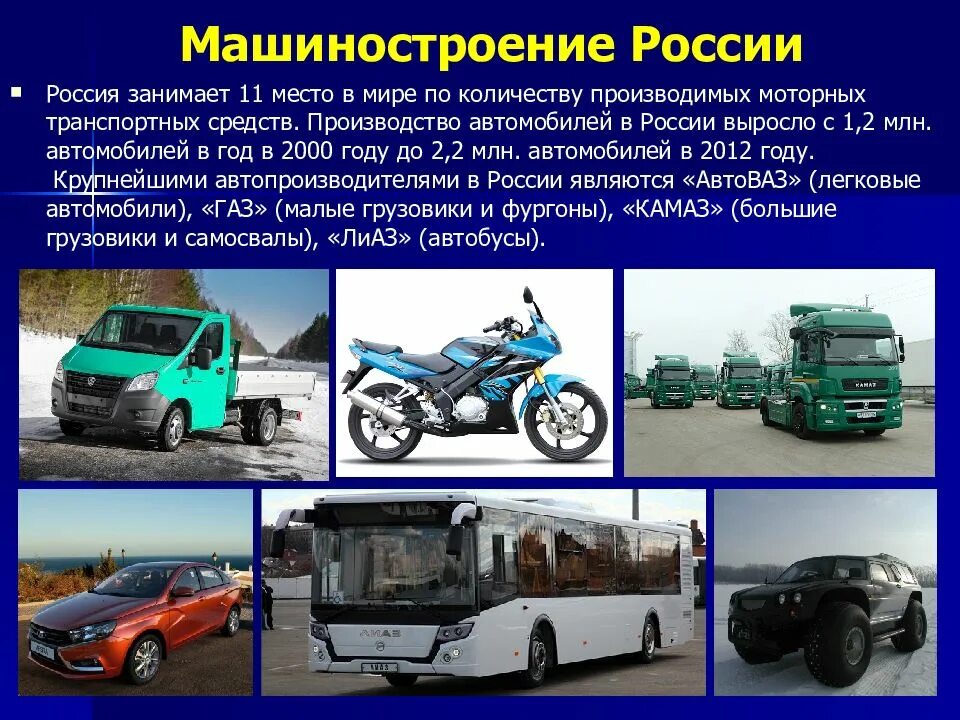 Презентация на тему Машиностроение. Машиностроение России. Машиностроение доклад. Машиностроение грузовые автомобили.