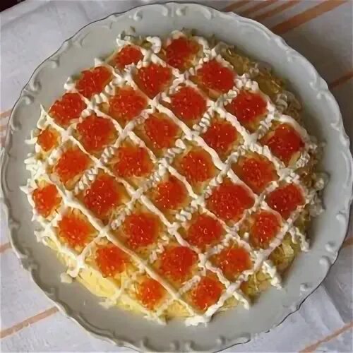 Рецепт салата царский с красной икрой