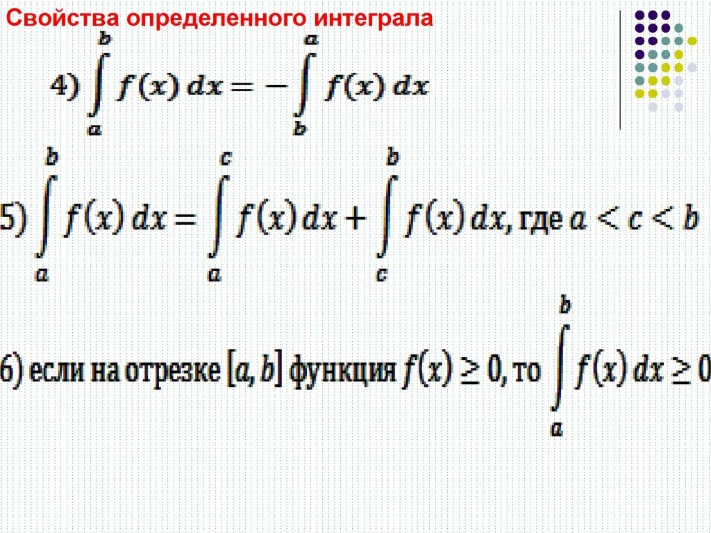 Основная формула определенного интеграла. Свойства определенного интеграла. Определенный интеграл формула. Свойства определенных интегралов. Определённый интеграл формулы.