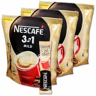 Кофе 3в1 Nescafe «MILD», растворимый мягкий, 14.5 г. Нескафе Кофейный напит...