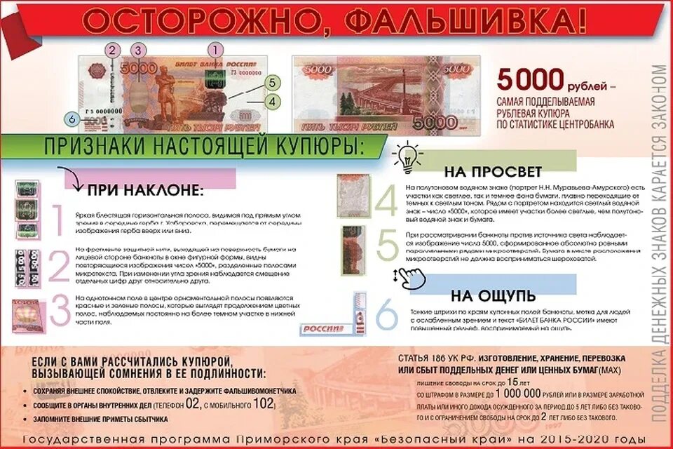 Средство защиты денежных знаков на ощупь. Признаки фальшивых денежных купюр. осторожно фальшивка. осторожно фальшивые купюры. памятка о поддельных купюрах.