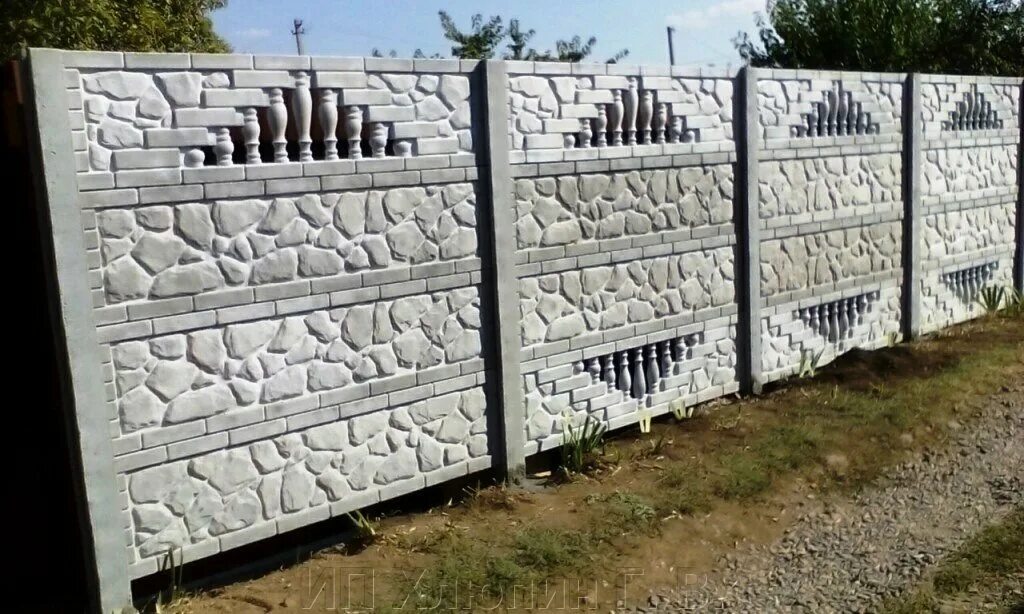 Забор бетонный декоративный