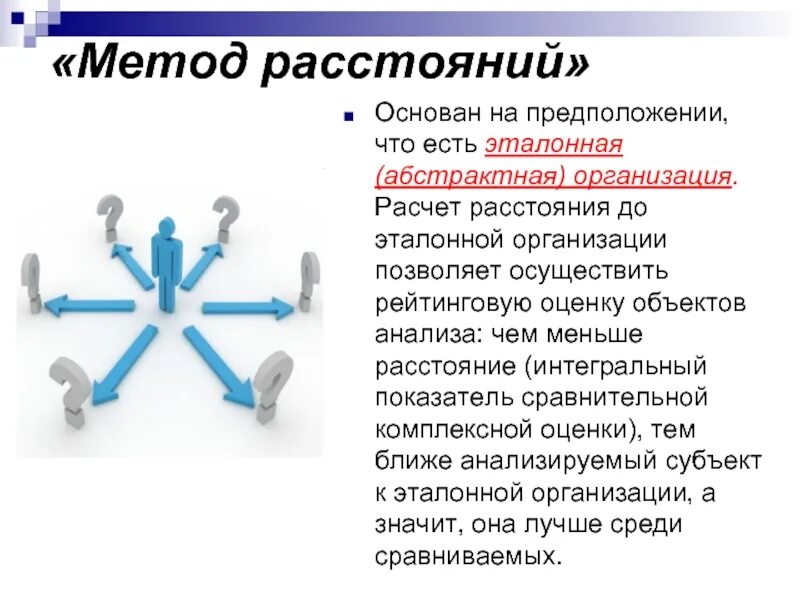 Способ расстояний. Метод расстояний. комплексная оценка эффективности коммерческой организации. метод расстояний комплексной оценки. эталонный анализ.
