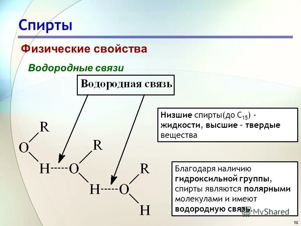 Физические свойства водородной связи. Свойства веществ с водородной связью. Физ.св-ва водородная связь. Направленность водородной связи. Определите группы спиртов